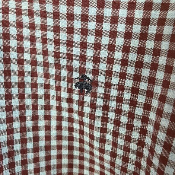 Brooks Brothers Mens Regent Size XL Button Down Preppy Cotton Burgundy Blue Soft - Picture 3 of 9